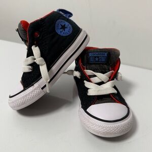 Converse Black, Red, White and Blue High-Top Sneakers